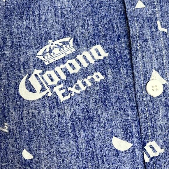 Corona beer logo short sleeve button up shirt size S - Picture 9 of 11